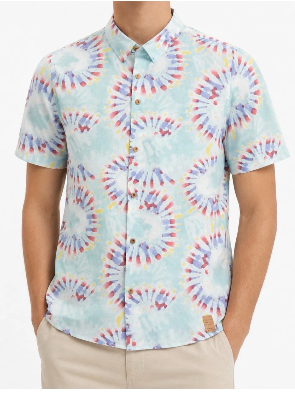 Scotch & Soda Shirt Mens XLarge Multicolor Tie Dye Organic Cotton Button-Up